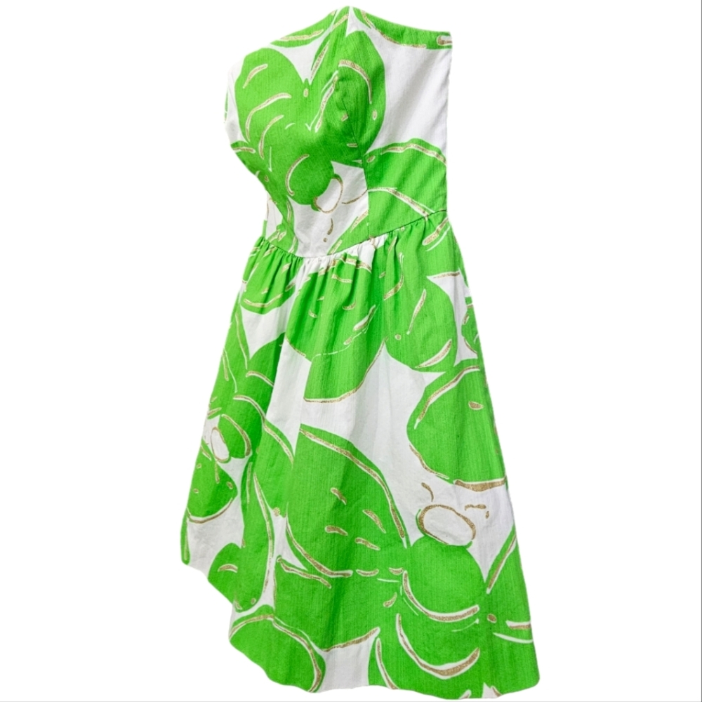 Nwot Lilly Pulitzer Strapless Stinger Bee White/Green/Gold Lottie Summer Dress - Picture 8 of 17
